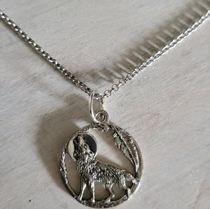 Moon wolf necklace